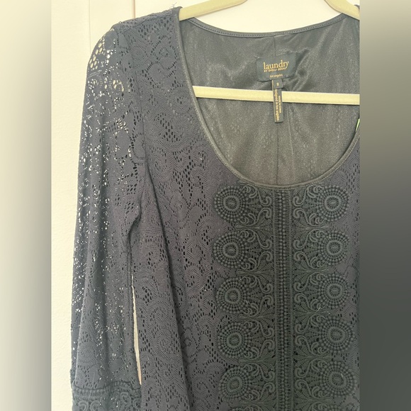 LAUNDRY by Shelli Segal Black long sleeve dress; Size 8 (Worn twice only) - Picture 5 of 6